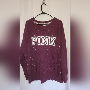 PINK Victoria's Secret Maroon Long Sleeve Top
